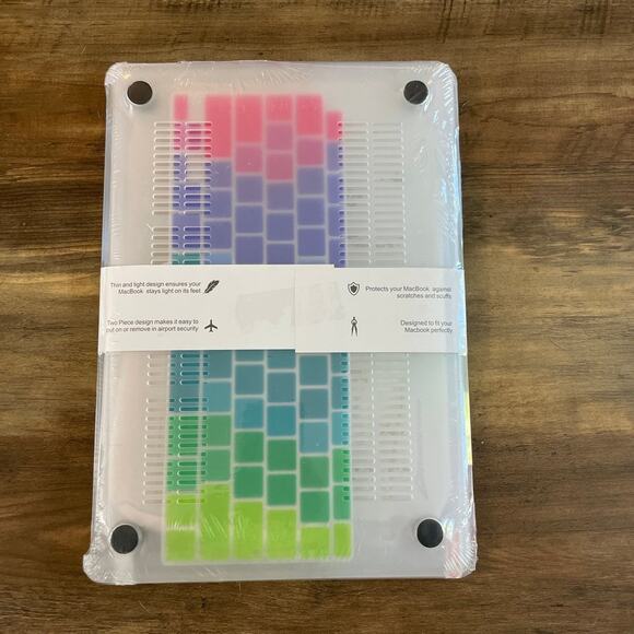 MacBook Air 13” 2018-2020 rainbow splatter design hardshell case - Picture 2 of 3